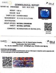 4.90/CT Natural Blue Sapphire with Govt Lab Certificate (4551)